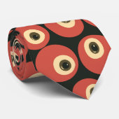 Surrealistische Halloween Retro Oogbal Raster Stropdas (Opgerold)