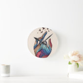 Surrealistische handpieken kunst ronde klok (Huis)