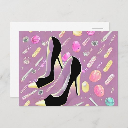 Surrealistische  hiel- en Snoep Briefkaart (Voorkant / Achterkant)