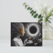 Surrealistische Honingraat Hoofd Vrouw en Bijen Briefkaart (Staand voorkant)