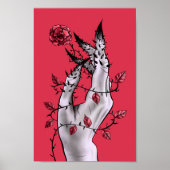 Surrealistische horror hand met Rozen gothisch Poster (Voorkant)