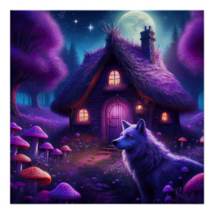 Surrealistische hut in het Bos Perfect Poster