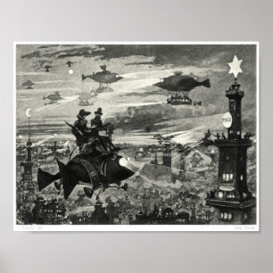 Surrealistische illustratie boek poster