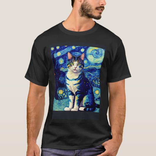 Surrealistische Impressionistische Kat Impressioni T-shirt (Voorkant)