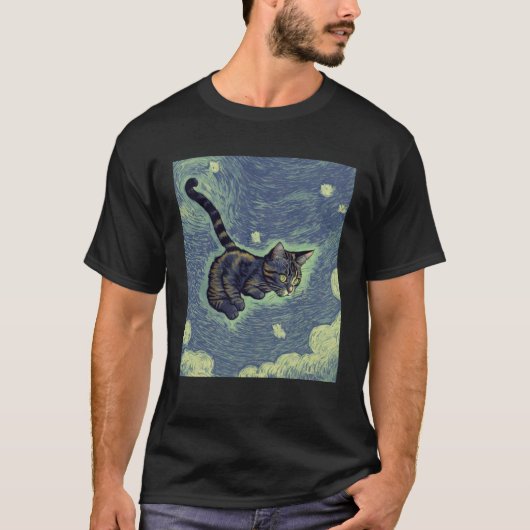 Surrealistische Impressionistische Kat Impressioni T-shirt (Voorkant)