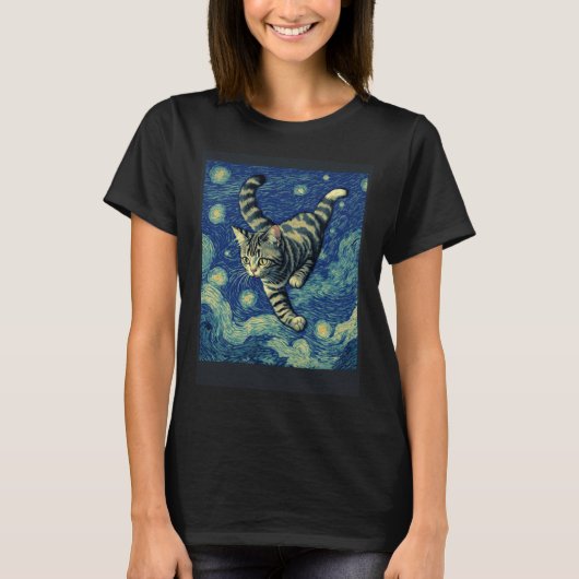 Surrealistische Impressionistische Kat Impressioni T-shirt (Voorkant)