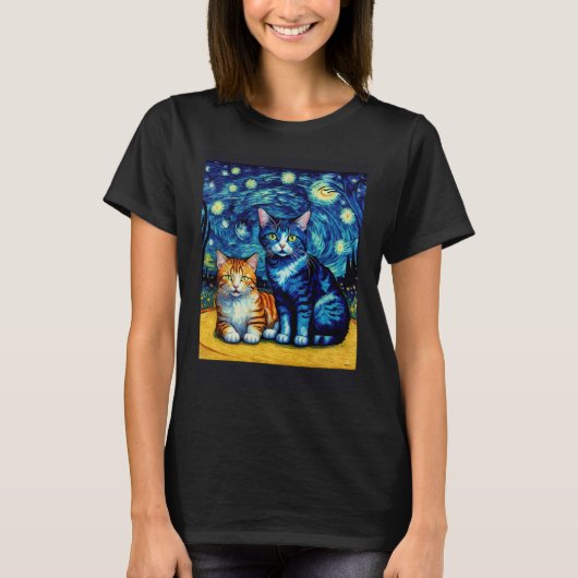 Surréalistische Impressionistische Kat Impressioni T-shirt (Voorkant)