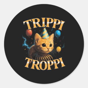 Surrealistische Italiaanse brainrot memetrip Trop  Ronde Sticker