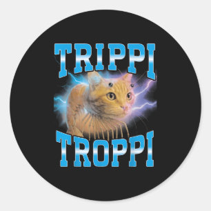 Surrealistische Italiaanse hersenrot meme trippi t Ronde Sticker