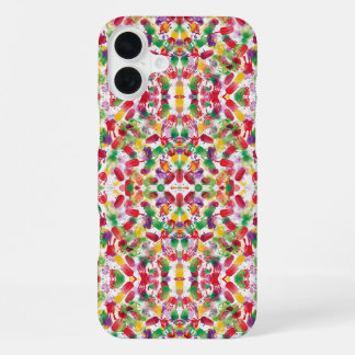 Surrealistische Kaleidoscoop Ice Pop Art iPhone 16 Plus Hoesje