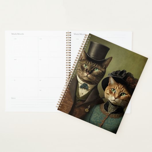 Surrealistische katten met Fancy kleding Planner (Display)