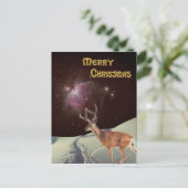 Surrealistische kerst rendieren in de ruimte briefkaart (Staand voorkant)