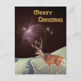 Surrealistische kerst rendieren in de ruimte briefkaart