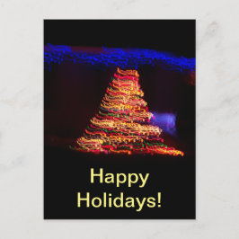Surrealistische kerstboomverlichting briefkaart