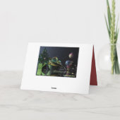 Surrealistische Kerstkaart met Vrouw & aangepaste Feestdagen Kaart (Achterkant)