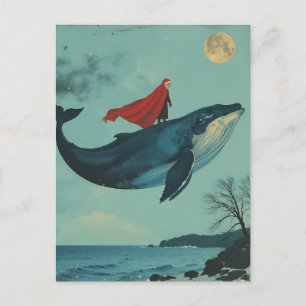 Surrealistische Kerstman en de Walvis Briefkaart