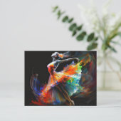Surrealistische kleur Blast Dancing Ballerina Briefkaart (Staand voorkant)
