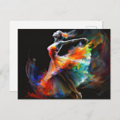 Surrealistische kleur Blast Dancing Ballerina Briefkaart (Voorkant / Achterkant)