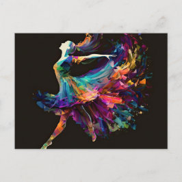  surrealistische kleur splash dansen ballerina briefkaart