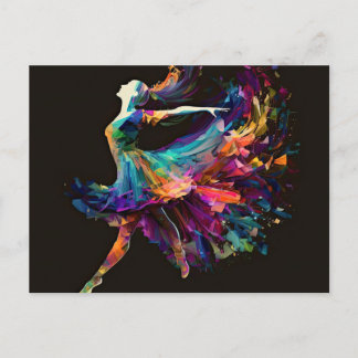 surrealistische kleur splash dansen ballerina briefkaart