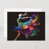  surrealistische kleur splash dansen ballerina briefkaart (Voorkant / Achterkant)