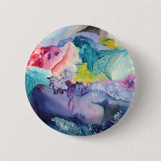Surrealistische kleuren ronde button 5,7 cm (Voorkant)