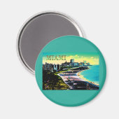 Surrealistische kleuren van Miami Beach Florida Magneet (Voorkant / Achterkant)