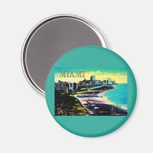 Surrealistische kleuren van Miami Beach Florida Magneet (Voorkant / Achterkant)