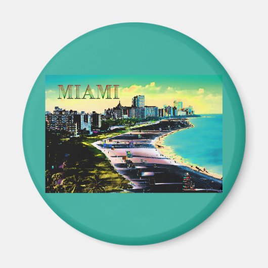 Surrealistische kleuren van Miami Beach Florida Magneet (Voorkant)
