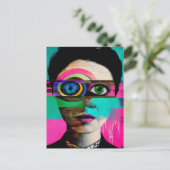 Surrealistische kleurrijke Abstracte vrouw Briefkaart (Staand voorkant)