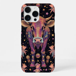 Surrealistische koe en vliegende varkens grappige iPhone 16 pro max hoesje