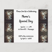 Surrealistische koffie-octopus briefkaart (Achterkant)