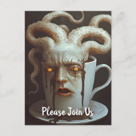 Surrealistische koffie-octopus briefkaart