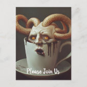 Surrealistische koffie-octopus briefkaart (Voorkant)