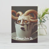 Surrealistische koffie-octopus kaart (Staand voorkant)