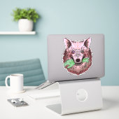 surrealistische komedie sticker (Laptop op bureau)