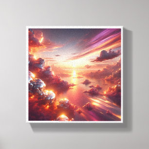 Surrealistische Kosmische Zonsondergang - Dromerig Canvas Afdruk