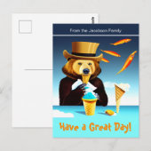 Surrealistische kunst Beer met Pet IJscream Briefkaart (Voorkant / Achterkant)