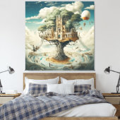 Surrealistische Kunst - het alledaagse tot een ill Canvas Afdruk (Insitu (Slaapkamer))