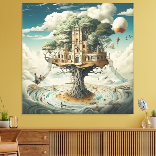 Surrealistische Kunst - het alledaagse tot een ill Canvas Afdruk (Insitu (Woonkamer))