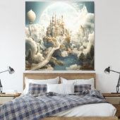 Surrealistische Kunst - het alledaagse tot een ill Canvas Afdruk (Insitu (Slaapkamer))