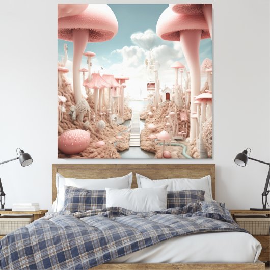 Surrealistische Kunst - het alledaagse tot een ill Canvas Afdruk (Insitu (Slaapkamer))