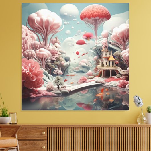 Surrealistische Kunst - het alledaagse tot een ill Canvas Afdruk (Insitu (Woonkamer))