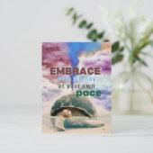Surrealistische kunst Inspirerend Schildpad quote Briefkaart (Staand voorkant)