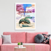 Surrealistische kunst Inspirerend Schildpad quote Canvas Afdruk (Insitu (Woonkamer))