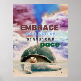 Surrealistische kunst Inspirerend Schildpad quote Poster