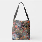 Surrealistische kunst met bloemen & vogels crossbody tas (Voorkant)