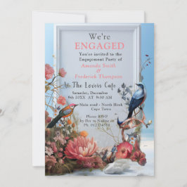 Surrealistische kunst met bloemen & vogels kaart