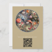 Surrealistische kunst met bloemen & vogels kaart (Achterkant)