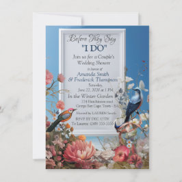 Surrealistische kunst met bloemen & vogels kaart